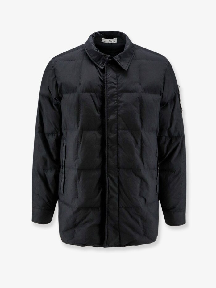 Stone Island Garment Dyed Crinkle Reps NY  Recycled Nylon Down Jacket With Side Logo Patch