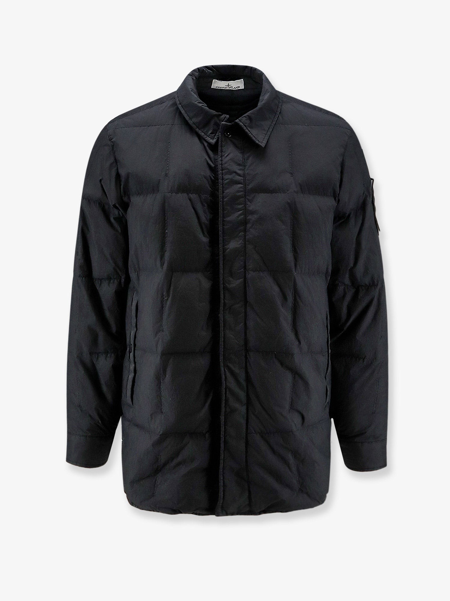 Stone Island Garment Dyed Crinkle Reps NY  Recycled Nylon Down Jacket With Side Logo Patch