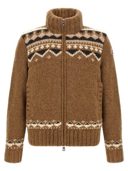 Moncler Geometric Bouclé Cardigan