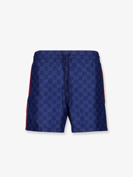 Gucci Nylon Swim Shorts With All-over Gg Motif