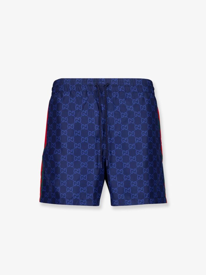 Gucci Nylon Swim Shorts With All-over Gg Motif