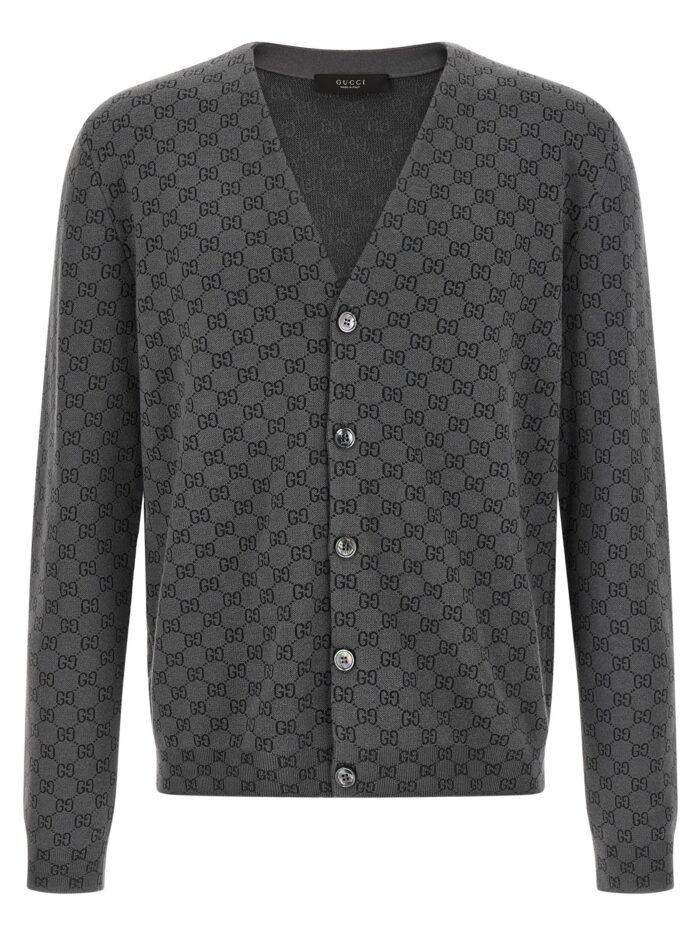 gucci gg wool and silk cardigan Gucci GG Wool And Silk Cardigan