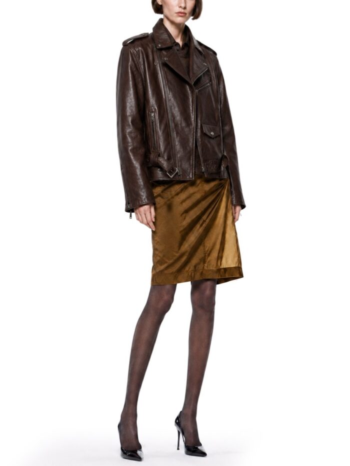 Saint Laurent GIACCA BIKER IN PELLE LISCIA