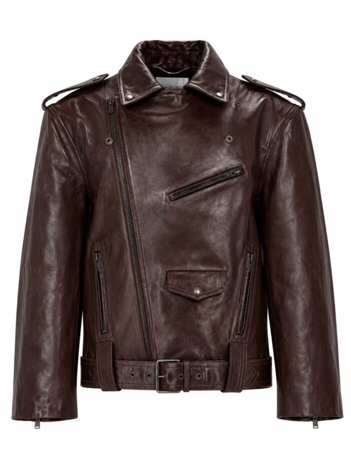 saint laurent giacca biker in pelle liscia Saint Laurent GIACCA BIKER IN PELLE LISCIA