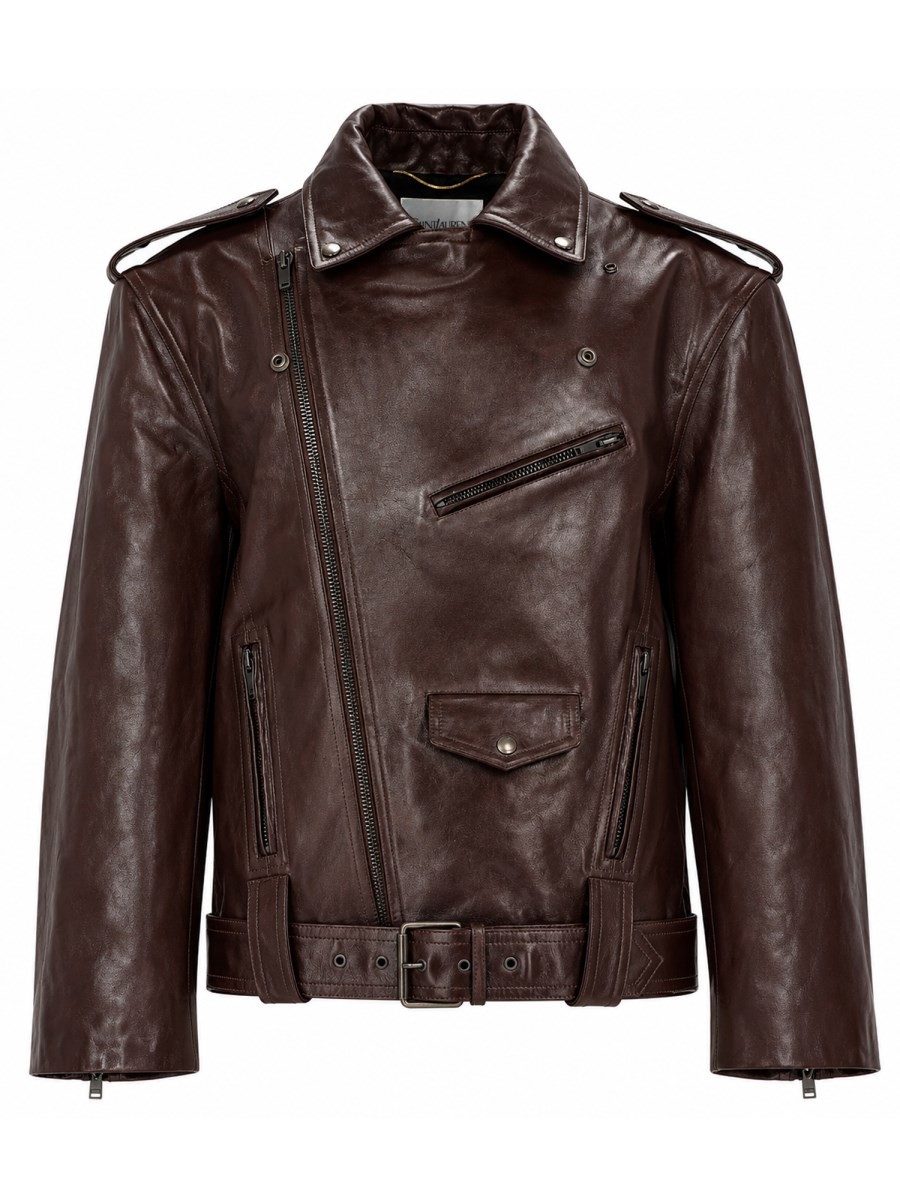 Saint Laurent GIACCA BIKER IN PELLE LISCIA