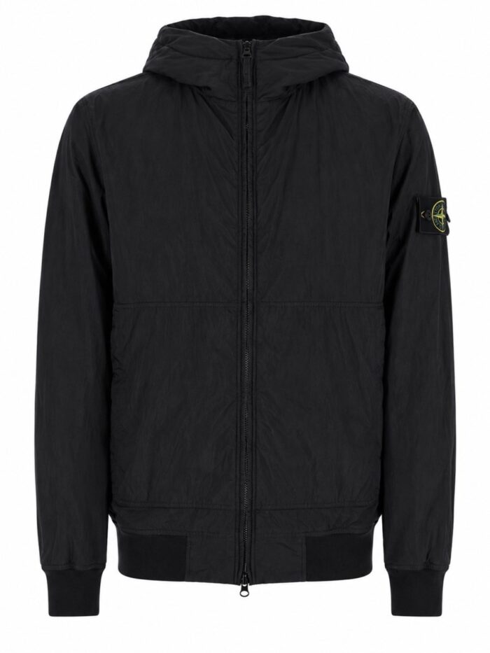stone island giacca bomber con patch logo e cappuccio Stone Island GIACCA BOMBER CON PATCH LOGO E CAPPUCCIO