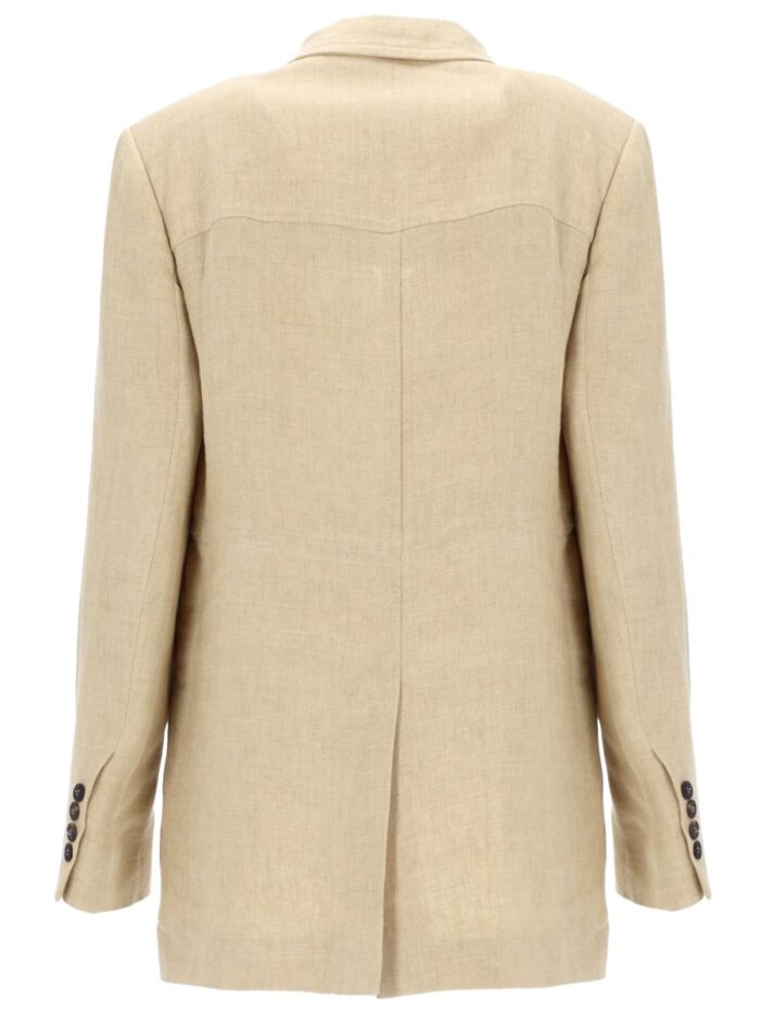 Max Mara GIACCA CON COULISSE IN LINO DÉLAVÉ