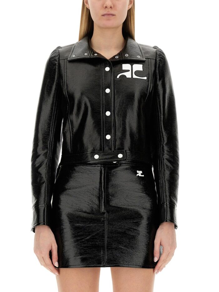 courreges giacca crop con logo COURREGES GIACCA CROP CON LOGO