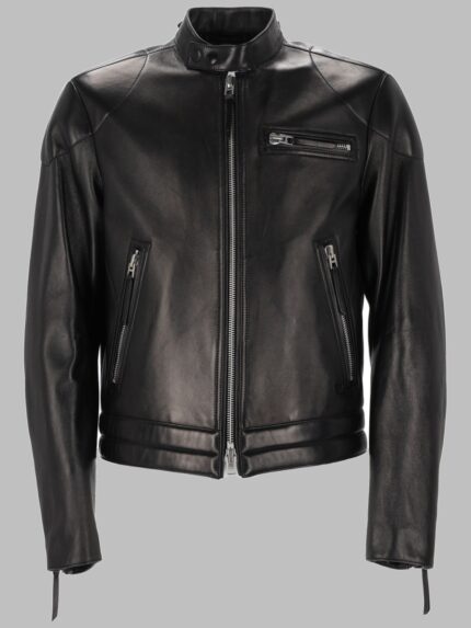 TOM FORD GIACCA DA MOTOCICLISTA IN NAPPA FIORE