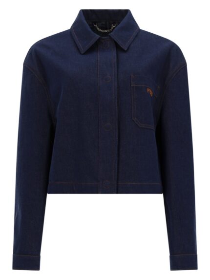 Fendi GIACCA IN DENIM CON LOGO RICAMATO