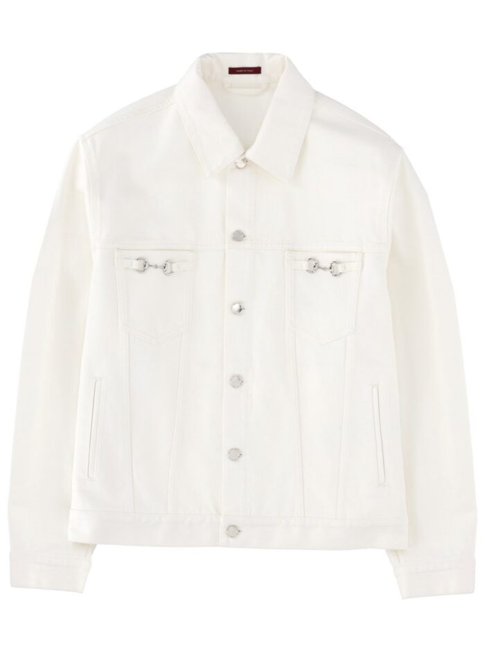 gucci giacca in denim con morsetti Gucci GIACCA IN DENIM CON MORSETTI
