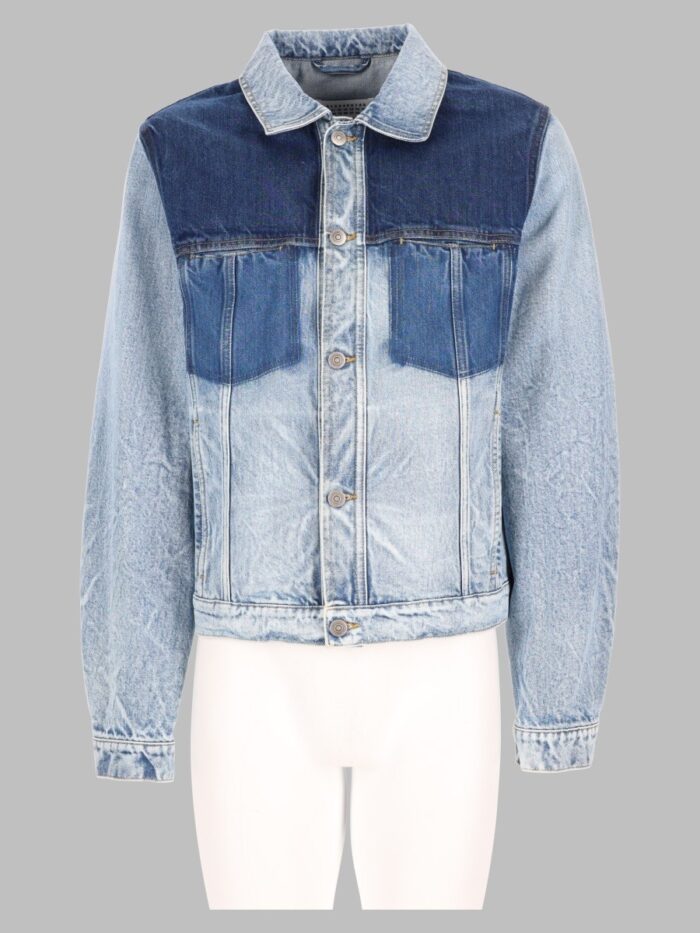 maison margiela giacca in denim effeto patchwork Maison Margiela Giacca In Denim Effeto Patchwork