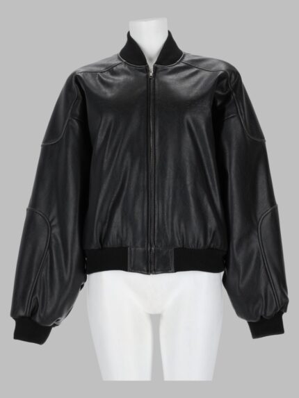 MM6 MAISON MARGIELA Giacca In Ecopelle Con Bordi In Maglia A Coste