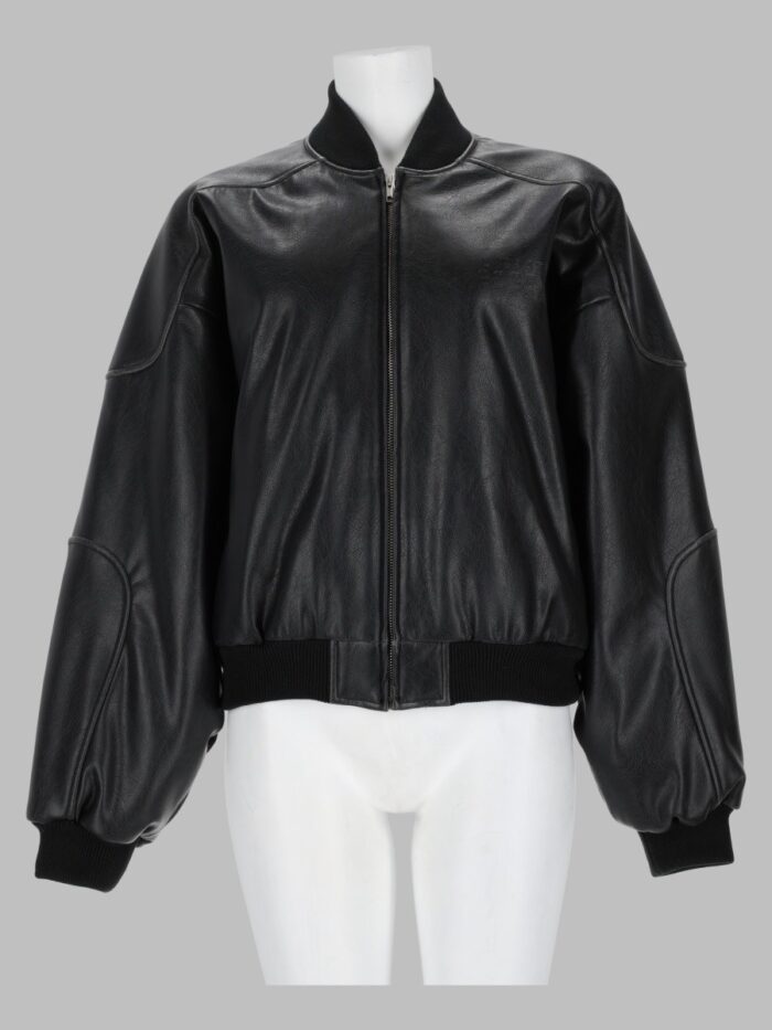 MM6 MAISON MARGIELA Giacca In Ecopelle Con Bordi In Maglia A Coste