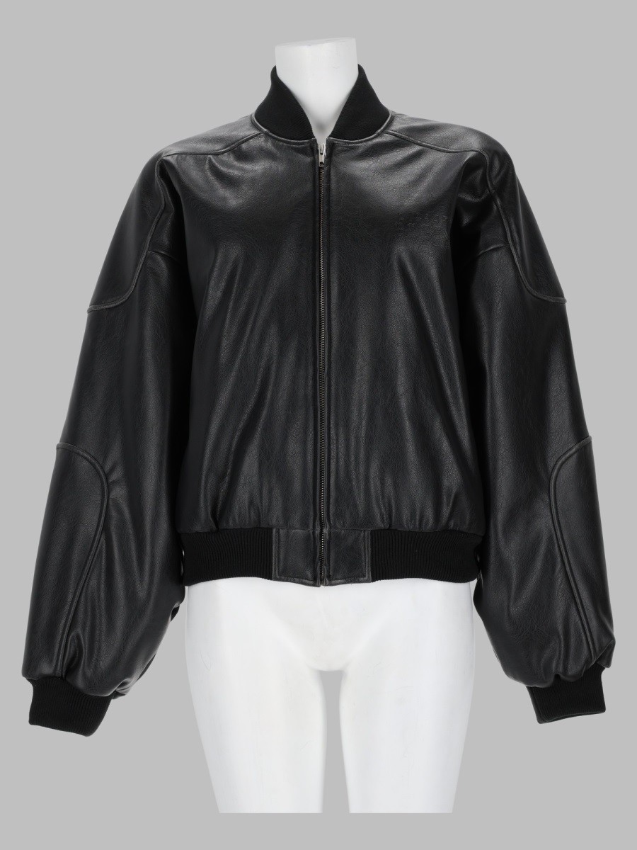 MM6 MAISON MARGIELA Giacca In Ecopelle Con Bordi In Maglia A Coste