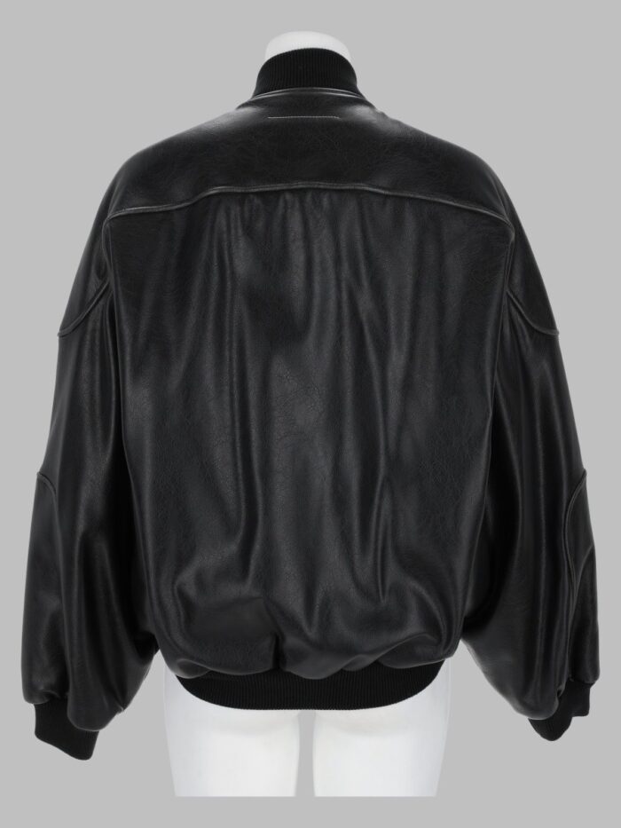 MM6 MAISON MARGIELA Giacca In Ecopelle Con Bordi In Maglia A Coste