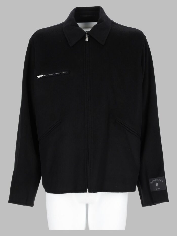 mm6 maison margiela giacca in lana double face con zip MM6 MAISON MARGIELA Giacca In Lana Double-Face Con Zip