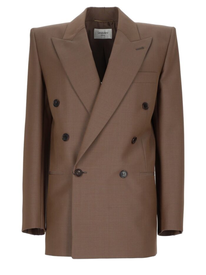 saint laurent giacca in lana e mohair leggeri Saint Laurent GIACCA IN LANA E MOHAIR LEGGERI