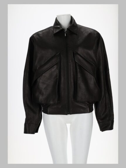 MAGDA BUTRYM Giacca In Pelle Vintage Con Colletto Classico