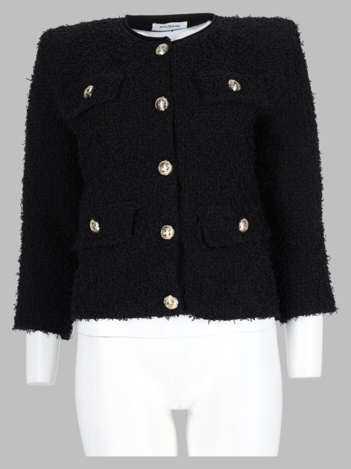 Balmain Giacca In Tweed Con Bottoni