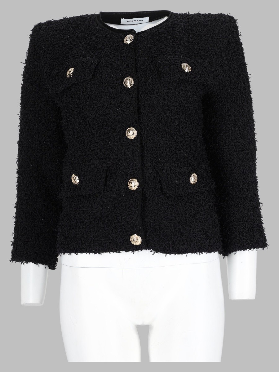 Balmain Giacca In Tweed Con Bottoni