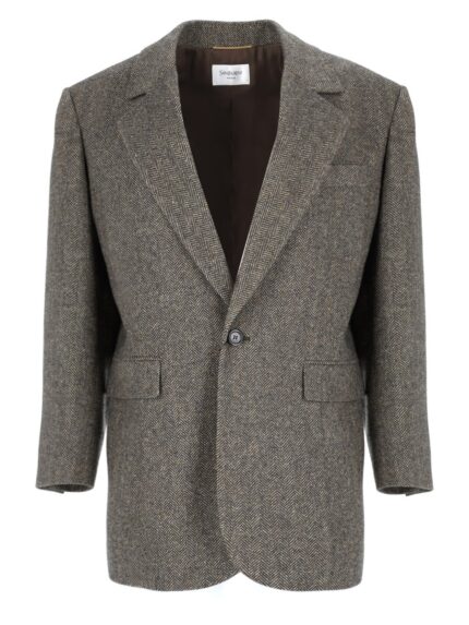 Saint Laurent Giacca Monopetto In Lana