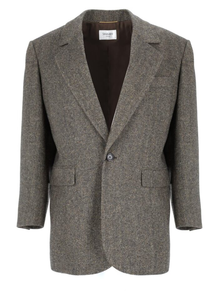 Saint Laurent Giacca Monopetto In Lana
