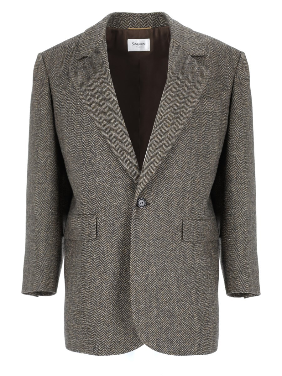 Saint Laurent Giacca Monopetto In Lana