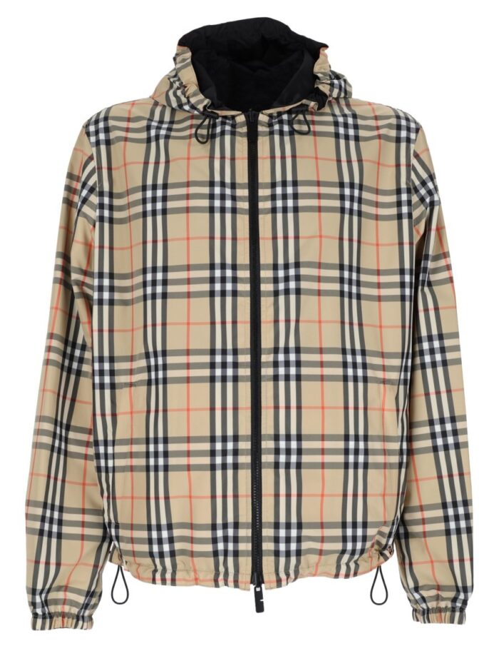burberry giacca "newport" reversibile con motivo check Burberry Giacca "Newport" Reversibile Con Motivo Check