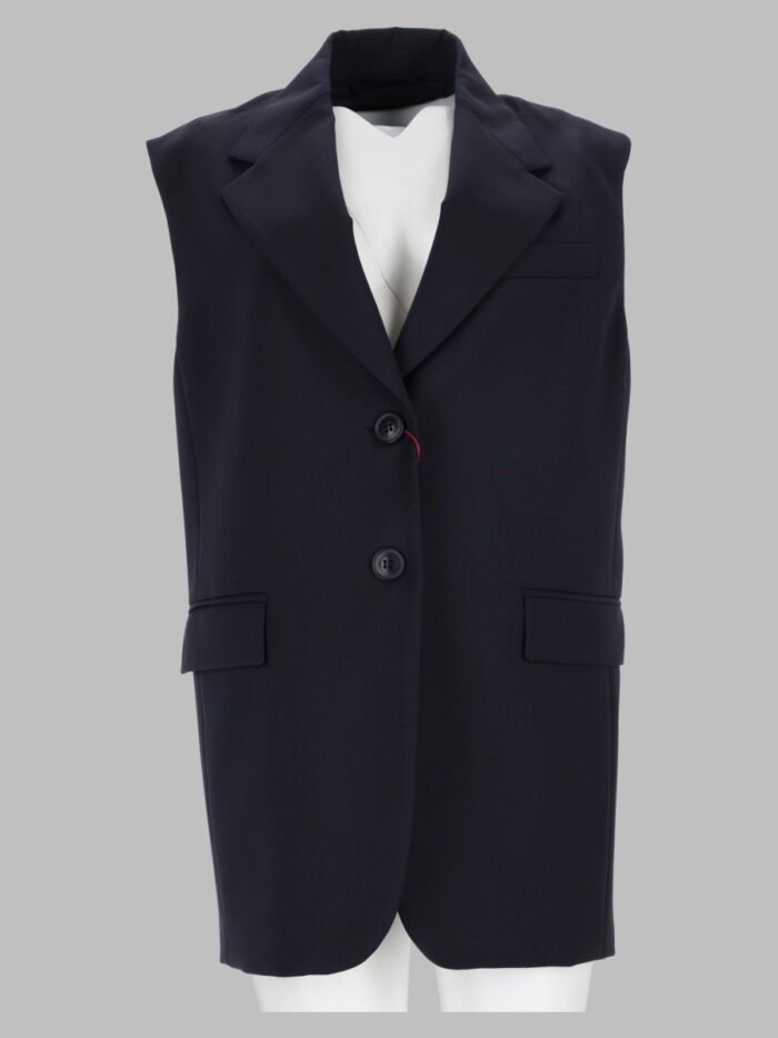 max mara studio giacca smanicata in lana MAX MARA STUDIO Giacca Smanicata In Lana