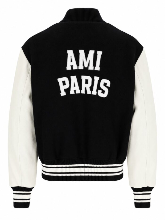 AMI PARIS Giacca Teddy Imbottita Con Maniche In Pelle
