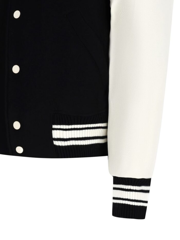 AMI PARIS Giacca Teddy Imbottita Con Maniche In Pelle