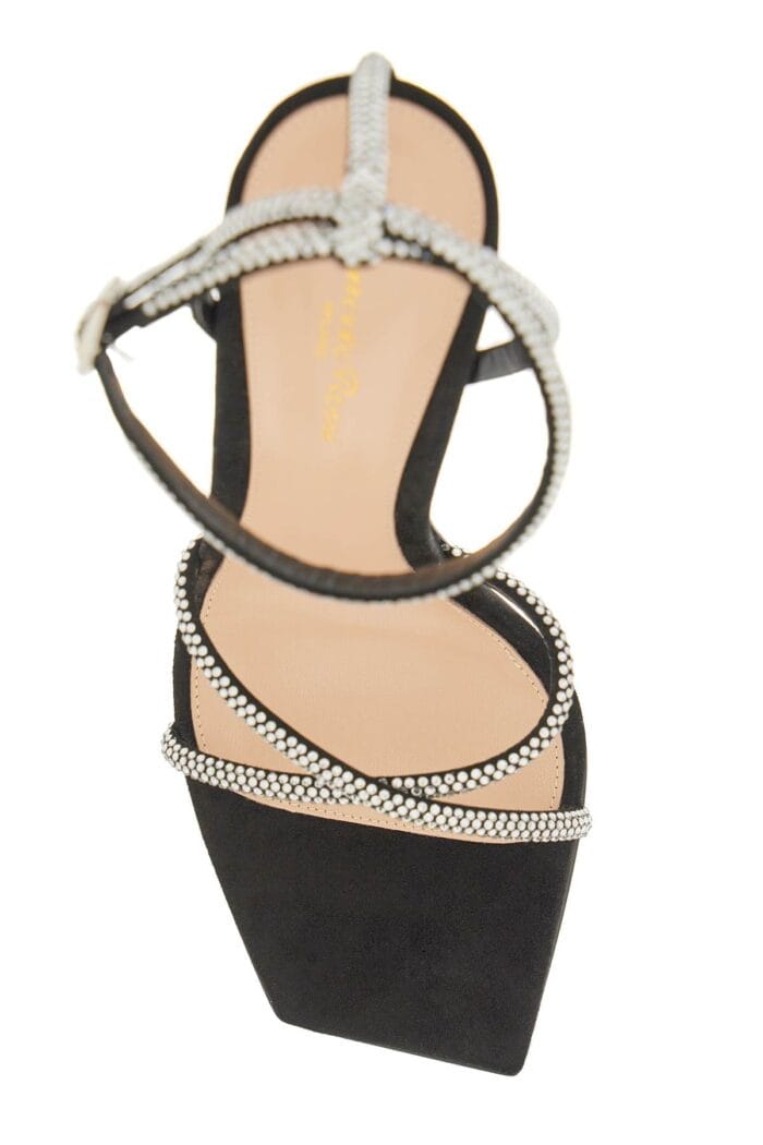 GIANVITO ROSSI Suede Sandals With Rhinestones