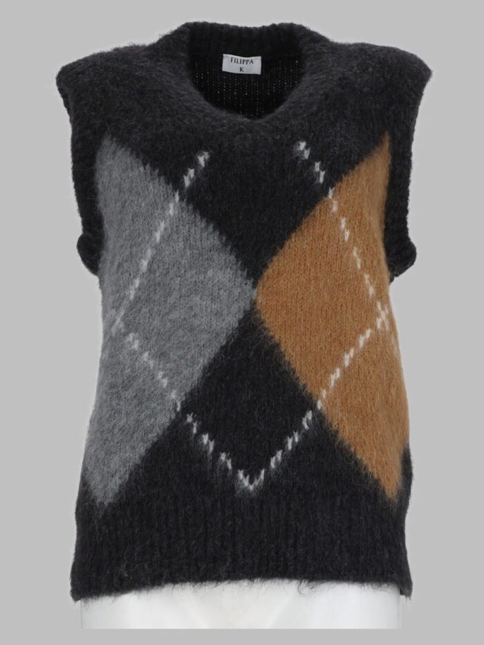 FILIPPA K Gilet A Quadri In Alpaca