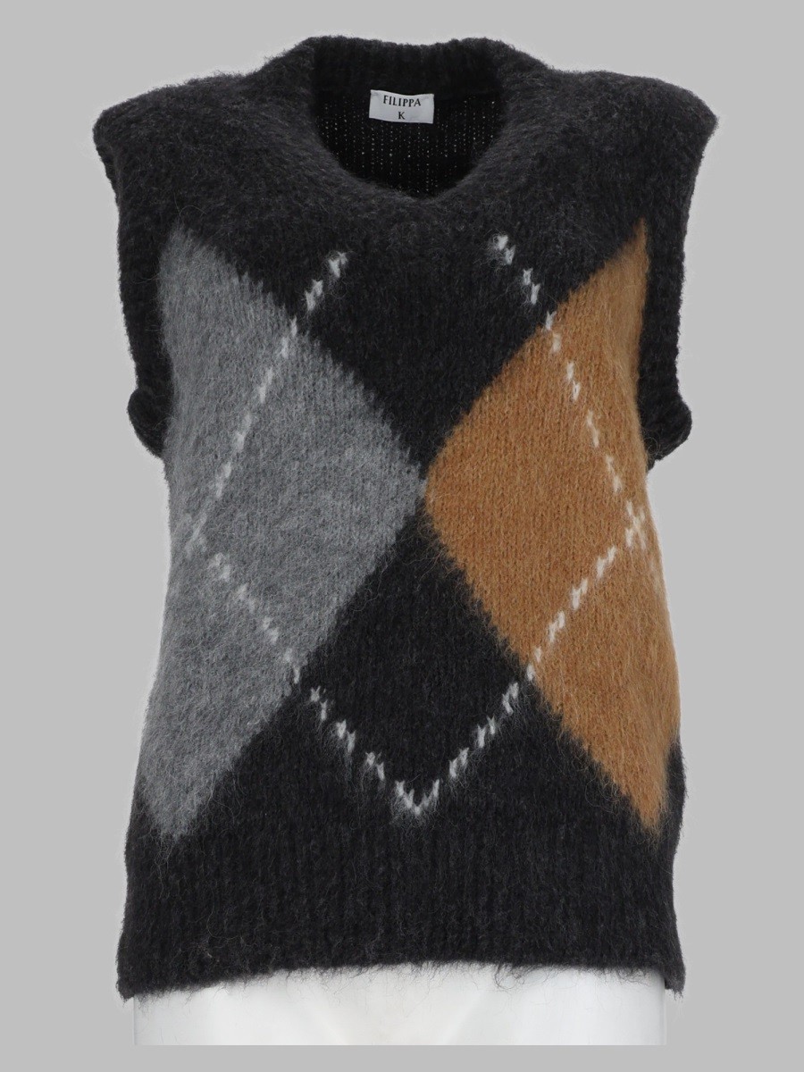 FILIPPA K Gilet A Quadri In Alpaca