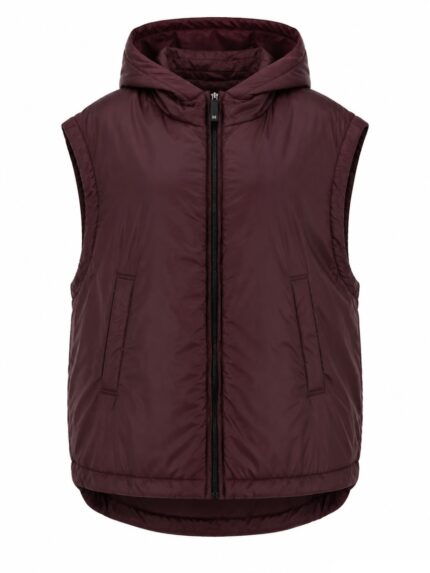 S MAX MARA GILET IMBOTTITO CON CAPPUCCIO