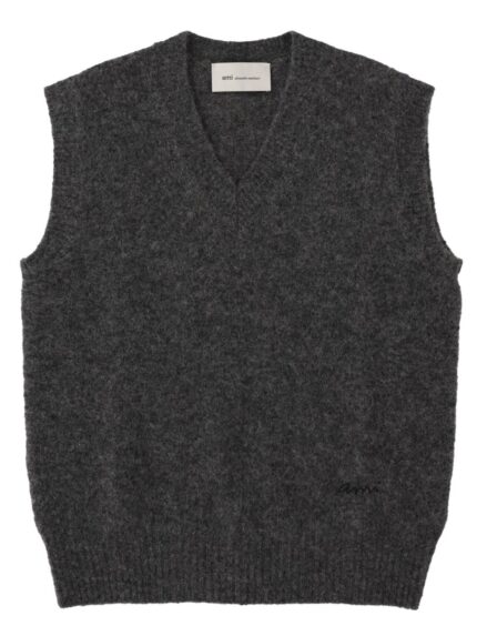 AMI PARIS Gilet In Alpaca Con Logo