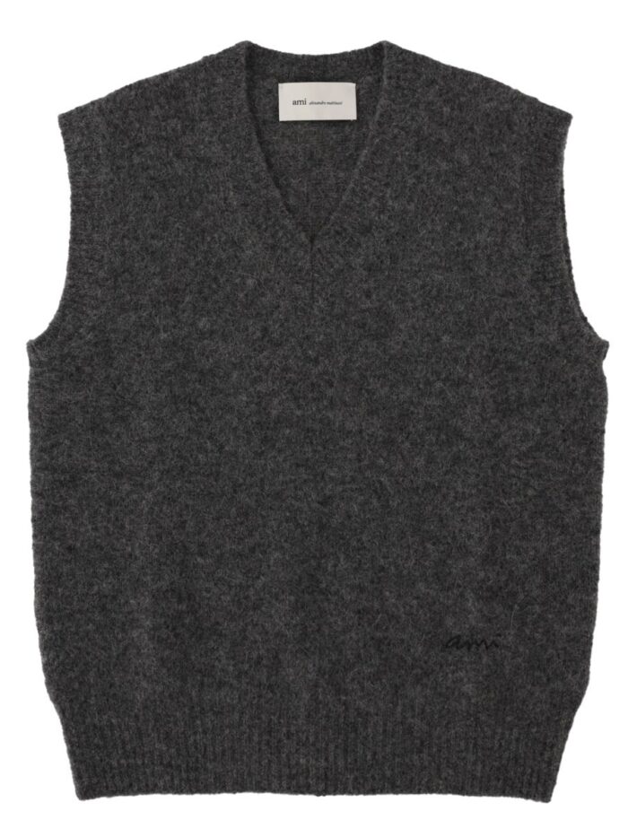 AMI PARIS Gilet In Alpaca Con Logo