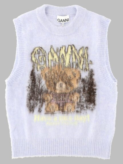 GANNI Gilet In Alpaca "Teddy Forest"