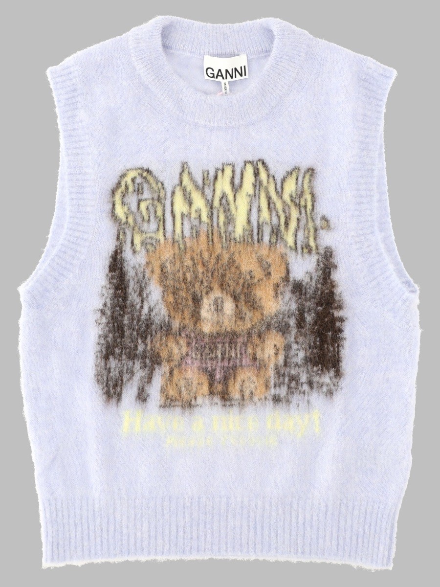 GANNI Gilet In Alpaca "Teddy Forest"