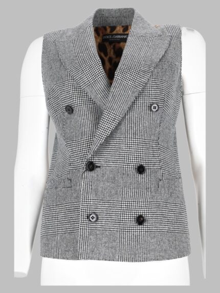 Dolce & Gabbana Gilet In Flanella Principe Di Galles
