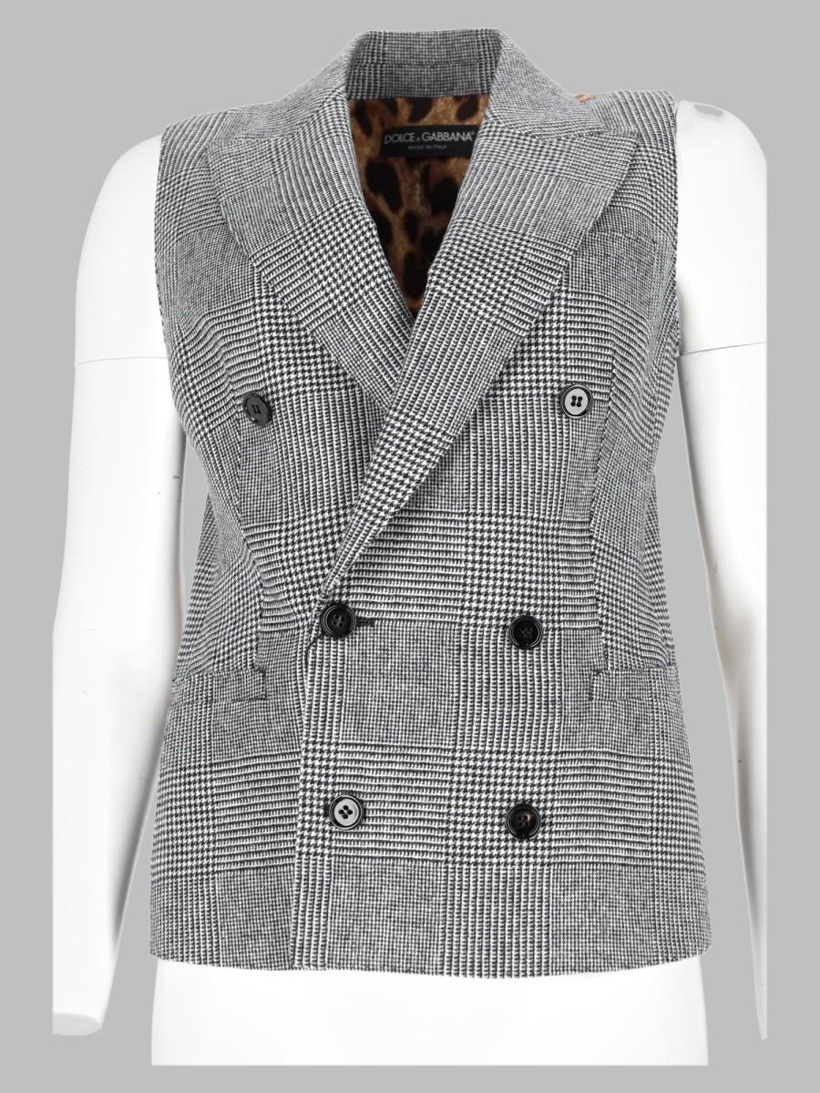 Dolce & Gabbana Gilet In Flanella Principe Di Galles