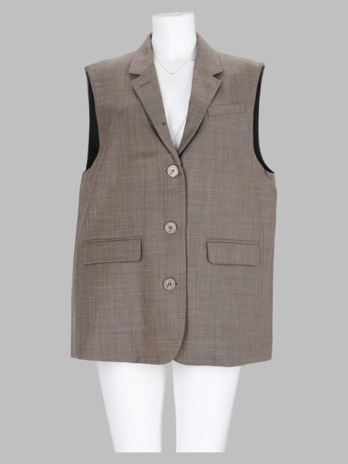 ganni gilet in misto lana mélange GANNI Gilet In Misto Lana Mélange