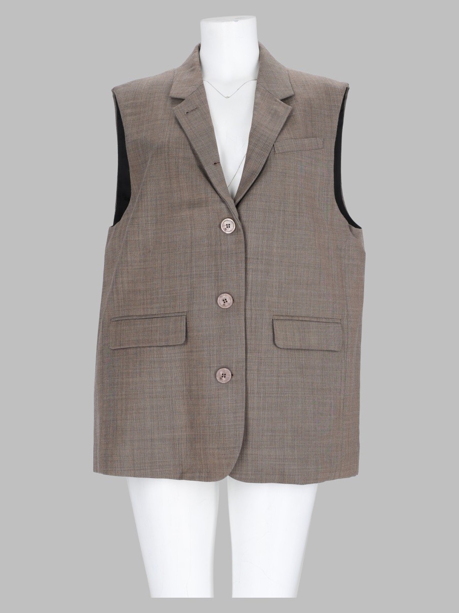 GANNI Gilet In Misto Lana Mélange