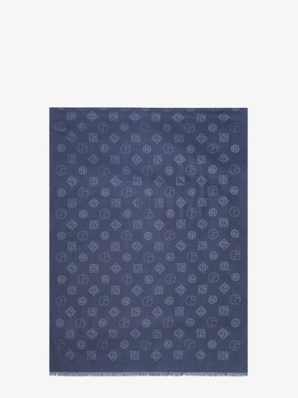 Giorgio Armani Silk Scarf With All-over Monogram Print