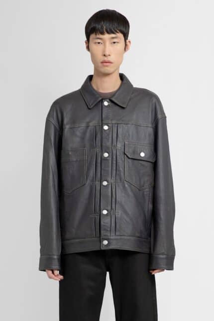 GIORGIO BRATO Leather Classic Denim Jacket