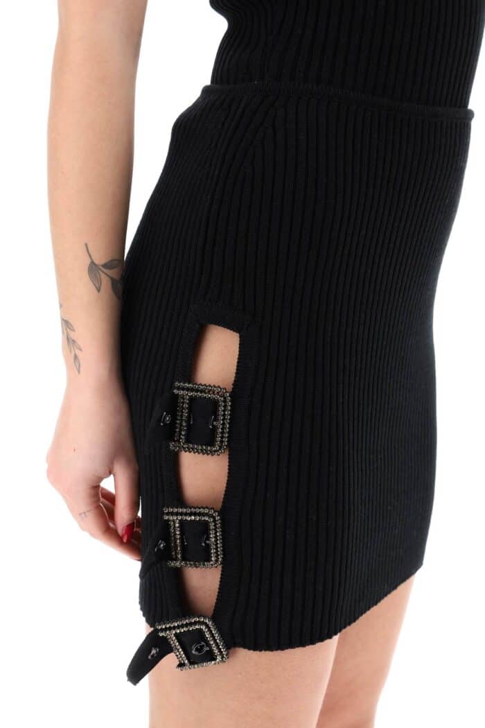 GIUSEPPE DI MORABITO Mini Ribbed Knit Skirt In Nine Words