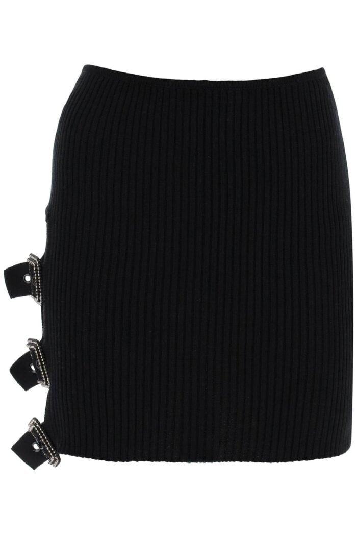 GIUSEPPE DI MORABITO Mini Ribbed Knit Skirt In Nine Words