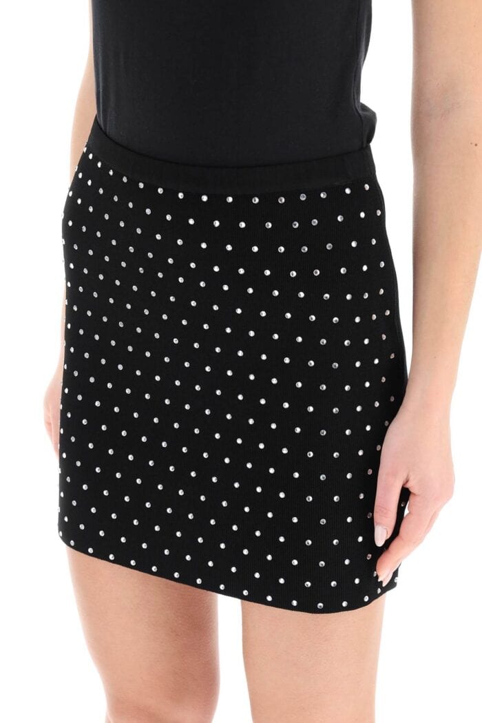 Giuseppe Di Morabito Rhinestone Knitted Mini Skirt