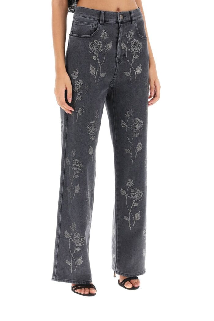 Giuseppe Di Morabito Straight Jeans With Crystal Flowers